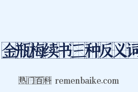 金瓶梅续书三种反义词是什么意思的图片